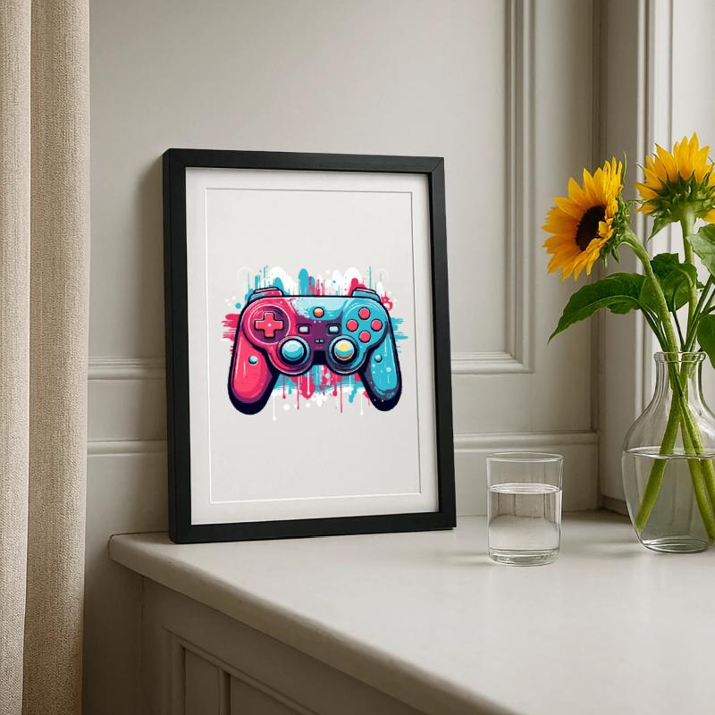 Controller di gioco Poster incorniciato (27×37 cm)