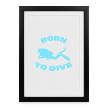 NÉ POUR PLONGER - Affiche encadrée (27 × 37 cm) - noir - Devant
