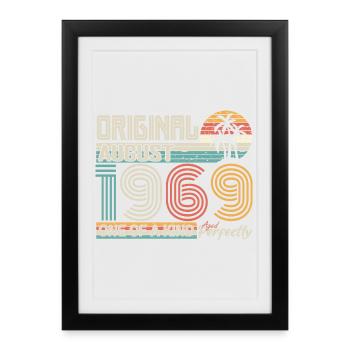 August 1969 Birthday August 1969 Gift - Framed poster (27 × 37 cm) - black - Front
