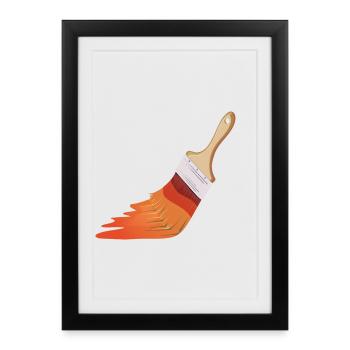 Pinceaux de peintre - Affiche encadrée (27 × 37 cm) - noir - Devant