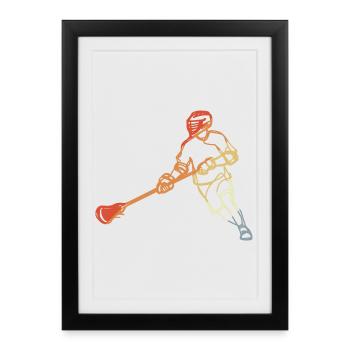 Fan de crosse style rétro - Affiche encadrée (27 × 37 cm) - noir - Devant