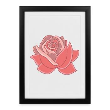 Coeur de la rose - Affiche encadrée (27 × 37 cm) - noir - Devant