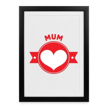 Maman d'Amour - Fête des Mères - Affiche encadrée (27 × 37 cm) - noir - Devant