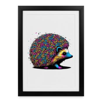 Hedgehog - Framed poster (27 × 37 cm) - black - Front
