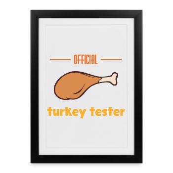 Testeur de dinde - Affiche encadrée (27 × 37 cm) - noir - Devant
