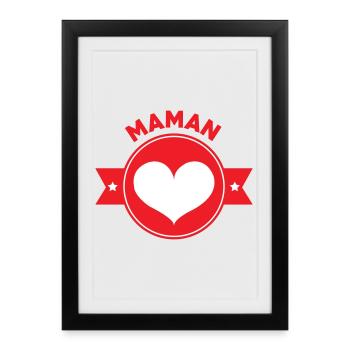 Maman d'Amour - Fête des Mères - Affiche encadrée (27 × 37 cm) - noir - Devant