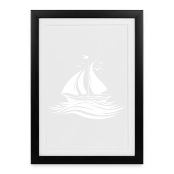 Croquis de navigation - Affiche encadrée (27 × 37 cm) - noir - Devant