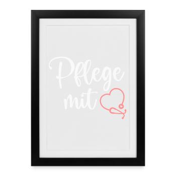 Pflege Krankenschwester - Gerahmtes Poster (27 × 37 cm) - Schwarz - Vorne