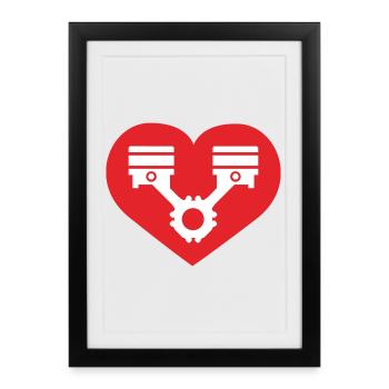 Réglage du cœur - Affiche encadrée (27 × 37 cm) - noir - Devant
