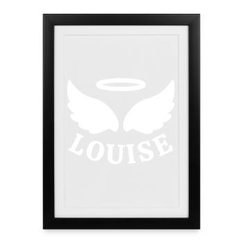 Louise, Frankreich hat Angst, 11 Jahre alt, kleiner Engel - Gerahmtes Poster (27 × 37 cm) - Schwarz - Vorne