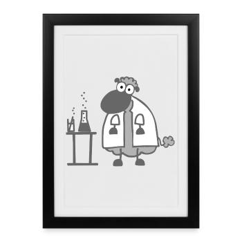 Ovins de laboratoire - Affiche encadrée (27 × 37 cm) - noir - Devant
