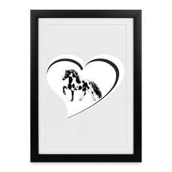 Noble escargot de cheval islandais à Tölt dames filles - Affiche encadrée (27 × 37 cm) - noir - Devant