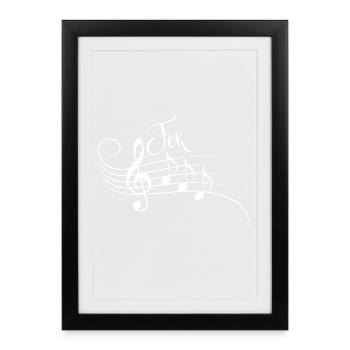 Fck AFD Noten Musik gegen Rechts Zeichen setzen - Framed poster (27 × 37 cm) - black - Front