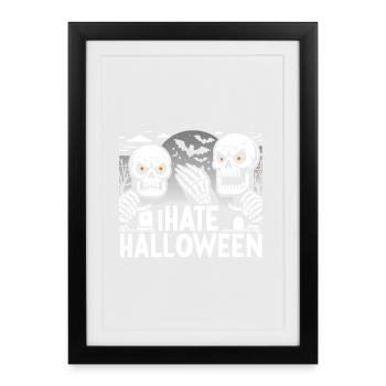 Dark Gothic Halloween Skeleton Design - Framed poster (27 × 37 cm) - black - Front