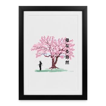 Under the blossoming cherry tree - Framed poster (27 × 37 cm) - black - Front