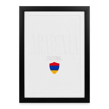 Originaire d’Arménie, né en Arménie - Affiche encadrée (27 × 37 cm) - noir - Devant