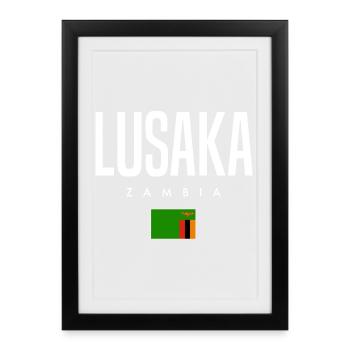 Lusaka, Zambie - Affiche encadrée (27 × 37 cm) - noir - Devant
