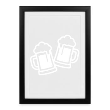 Beer Glass Symbol Beer - Framed poster (27 × 37 cm) - black - Front