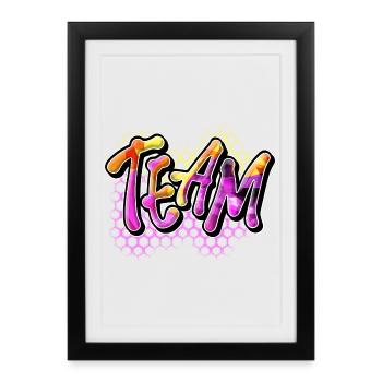 Équipe - Affiche encadrée (27 × 37 cm) - noir - Devant