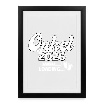 Uncle 2026 Chargement Design - Affiche encadrée (27 × 37 cm) - noir - Devant