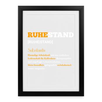 Retraite : Nouvelle passion pour le café - Affiche encadrée (27 × 37 cm) - noir - Devant