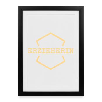 Kindergarten teacher as work - Framed poster (27 × 37 cm) - black - Front