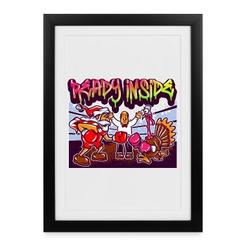 Affiche Streetwear Graffiti Boxing Noël - Affiche encadrée (27 × 37 cm) - noir - Devant