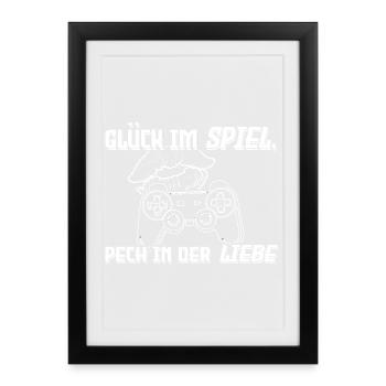 Luck in the game, bad luck in love - Framed poster (27 × 37 cm) - black - Front