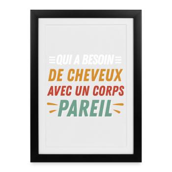 Bald, No need for hair with this dream body - Framed poster (27 × 37 cm) - black - Front
