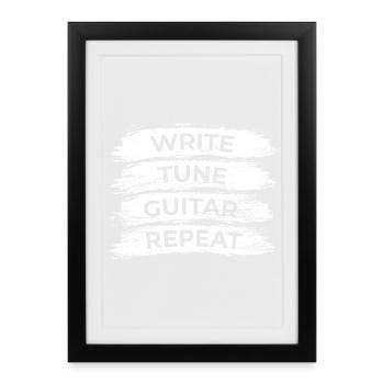 Routine du guitariste - Affiche encadrée (27 × 37 cm) - noir - Devant