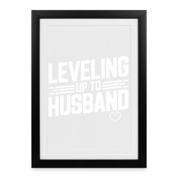 Leveling Up To Husband - Framed poster (27 × 37 cm) - black - Front