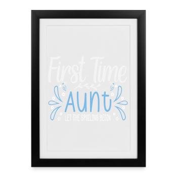 Première fois tante bientôt tante - Affiche encadrée (27 × 37 cm) - noir - Devant
