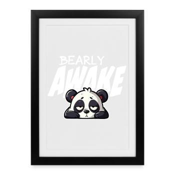 Sleeping Panda Barely Awake - Framed poster (27 × 37 cm) - black - Front