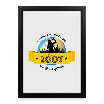18. Anniversaire Qui fait vibrer la foule depuis 11/2007 - Affiche encadrée (27 × 37 cm) - noir - Devant