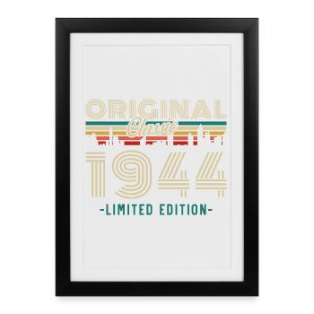 1944 Vintage Rétro Cadeau D’anniversaire - Affiche encadrée (27 × 37 cm) - noir - Devant