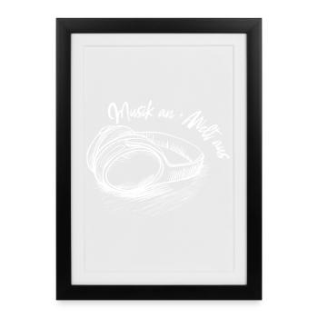 Musique activée - World Off - Affiche encadrée (27 × 37 cm) - noir - Devant