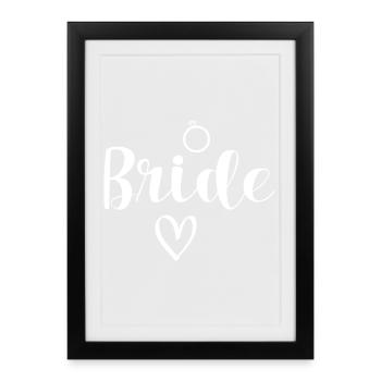 Mariée - Affiche encadrée (27 × 37 cm) - noir - Devant