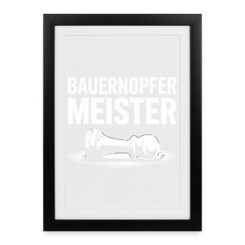Pawn Sacrifice Master Chess Player Humor Vintage - Framed poster (27 × 37 cm) - black - Front