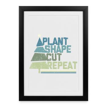 arbre de Noël Grower Forme de plante Cut - Affiche encadrée (27 × 37 cm) - noir - Devant
