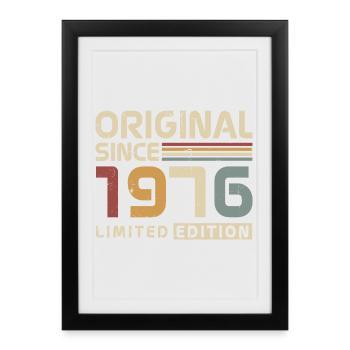 Original 1976 Jahrgang Vintage Geburtstag Retro - Affiche encadrée (27 × 37 cm) - noir - Devant