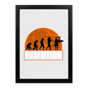 Drôle RC_Plane Human Evolution RC Flight Owner - Affiche encadrée (27 × 37 cm) - noir - Devant
