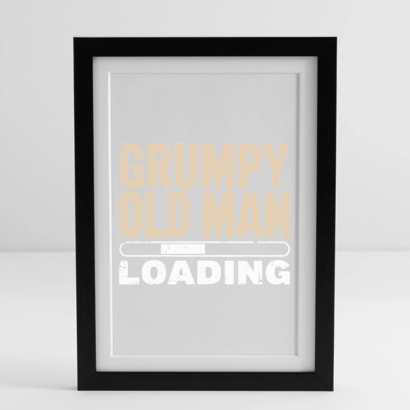 Grumpy Old Man Loading Affiche encadrée (27 × 37 cm)