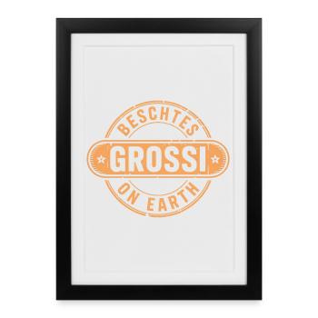 Beschtes Grossi Suisse Allemand Grand-mère - Affiche encadrée (27 × 37 cm) - noir - Devant