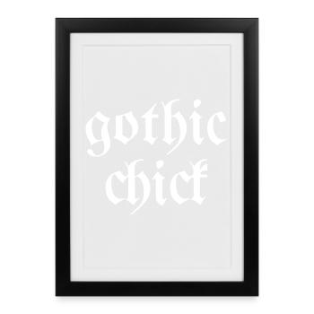 Gothique poussin Moderne goth police dire - Affiche encadrée (27 × 37 cm) - noir - Devant