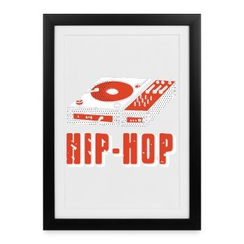 Platine vinyle Rhythm Culture Vinyle DJ Vibes - Affiche encadrée (27 × 37 cm) - noir - Devant