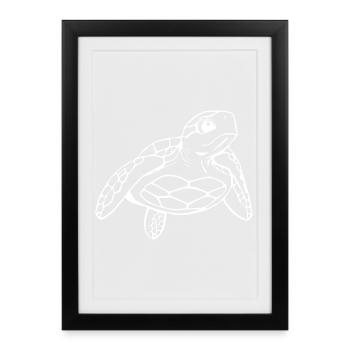 Turtle Turtles - Framed poster (27 × 37 cm) - black - Front