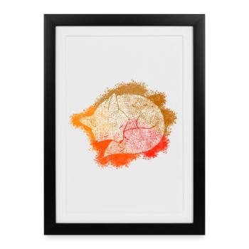 Renard Zentangle - Affiche encadrée (27 × 37 cm) - noir - Devant