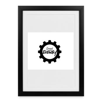 Great Energy Gear Pattern - Framed poster (27 × 37 cm) - black - Front