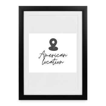American Location Pin - Framed poster (27 × 37 cm) - black - Front