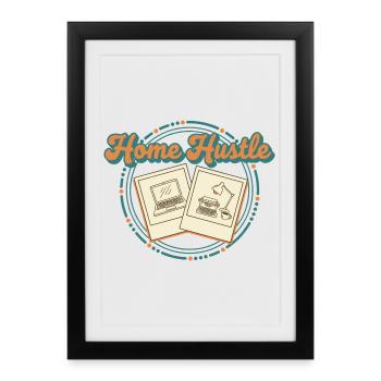 Home Hustle Retro - Framed poster (27 × 37 cm) - black - Front